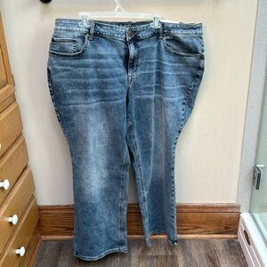 Maurice’s plus size mid rise boot cut jean. X-short